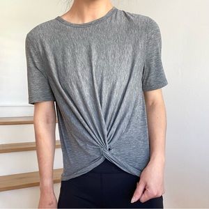 Lululemon Crescent Tee Knotted Front Tie Silver Heather Grey Short Sleeve Shirt
